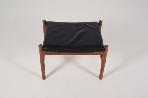 Tabouret danois conçu par Hugo Frandsen pour Spøttrup Møbler, 1960 – krukjes, Wood, Leather (photo 2 of 7)