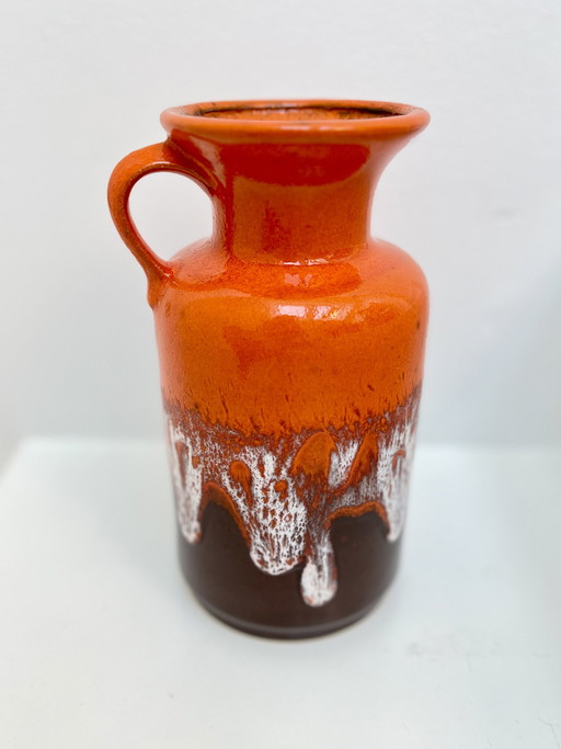 Jasba Vase Fat Lava Orange N602 1220 Mid Century West Germany vintage