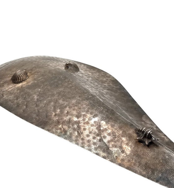 Image 1 of Silver-Plated Shell Shaped Great Bowl / Centerpiece, Renato Raddi, Italy 1970s