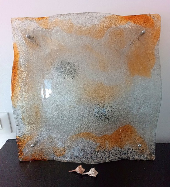 Image 1 of Mazzega Murano Grande Plafoniera 40x40 cm - design Carlo Nason - anni '90