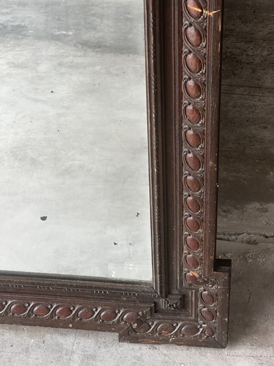 Antieke neorenaissance houten spiegel met houtsnijwerk, eind 19e eeuw – 94 × 69 cm (photo 7 of 15)