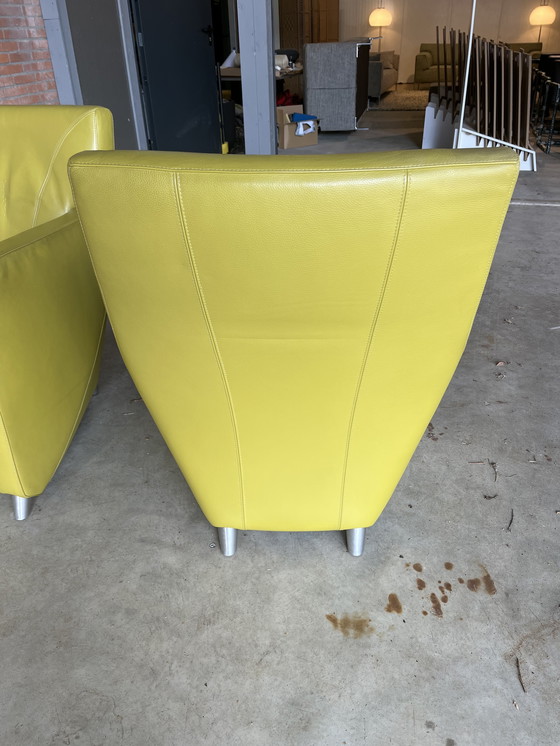 Image 1 of 2x Leolux Dolcinea Sessel - Grünes Leder