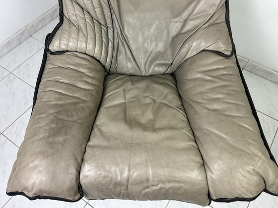 Image 1 of Vintage leren fauteuil draaifauteuil