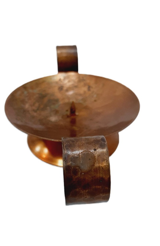 Image 1 of candelabro de cobre martillado antiguo