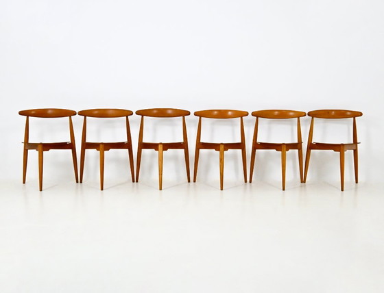 Set da pranzo Heart di Hans J. Wegner per Fritz Hansen, anni '50 – Legno (photo 5 of 15)