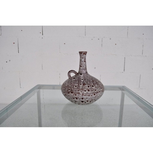 Vase vintage en céramique blanche pour Grandjean-Jourdan, 1950