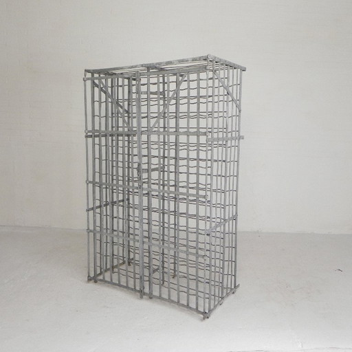 Casier à vin rigide Steel Fer pour 300 bouteilles, années 1950