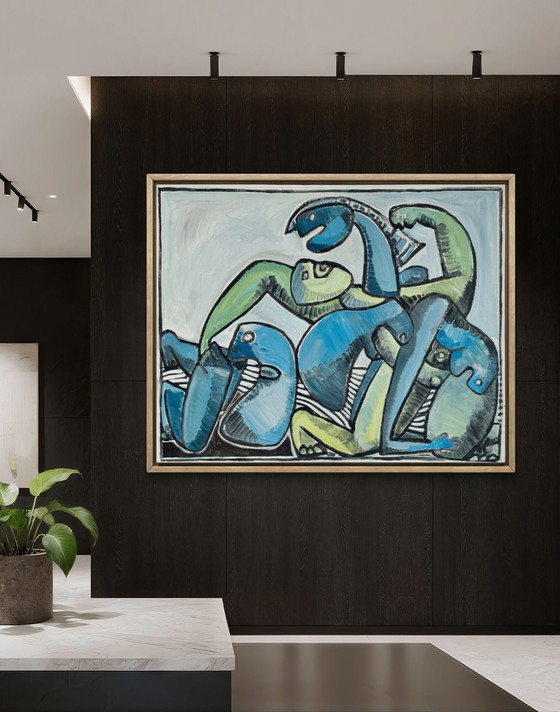 Image 1 of Gundi Falk (1966) Cubist Embrace - Large painting on canvas