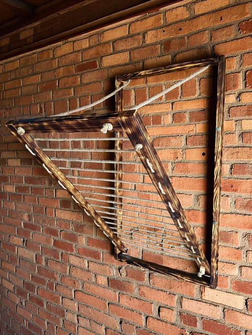 Stendibiancheria artigianale, stendibiancheria pieghevole, portabiancheria - Rustico