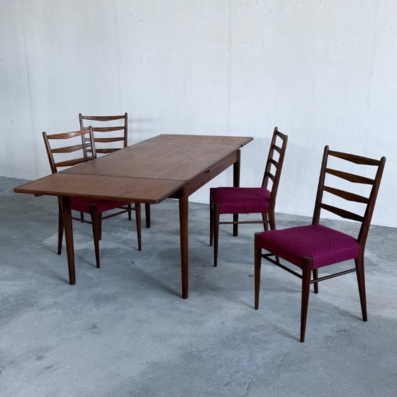 Image 1 of Set tavolo allungabile e 4 sedie Pastoe in legno di teak