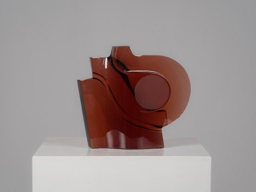 Escultura geométrica abstracta en vidrio, Países Bajos, década de 1980. – glaskunst, Glass
