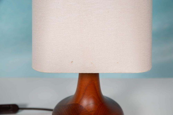 Image 1 of Japandi Danish design table lamp teak, sixties table lamp