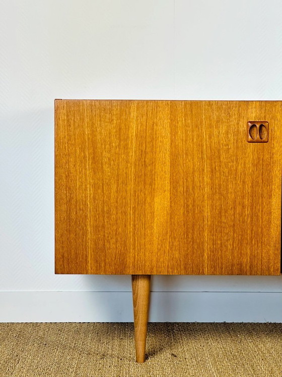 Image 1 of Scandinavian teak sideboard with four doors and tapered legs, 1960