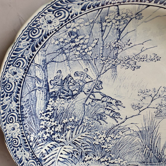 Image 1 of Delft Blue Wall Plate From Royal Sphinx With Yacht Image