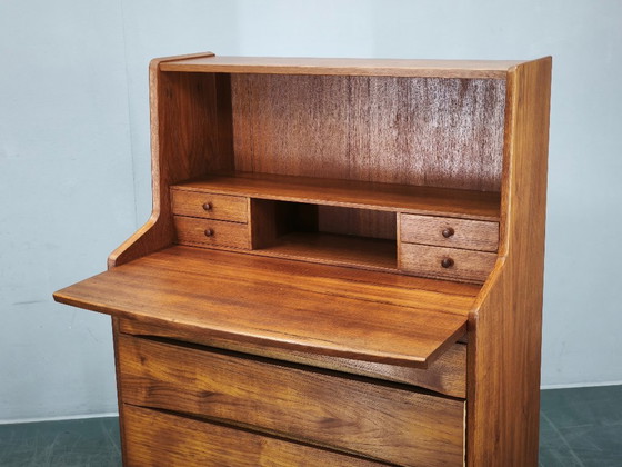 Image 1 of Secrétaire danois moderne en teck avec tiroirs, années 1960