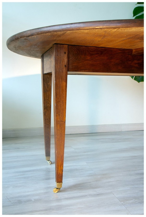 Image 1 of Très jolie table ancienne demi-lune en chêne