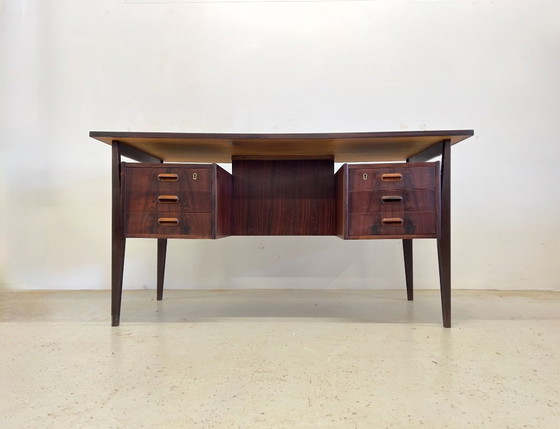 Image 1 of Rosewood Desk By Gunnar Nielsen For Tibergaard, 1960s.