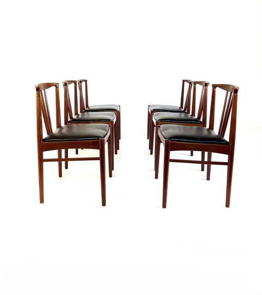 Set aus 6 dänischen Vintage-Esszimmerstühlen aus den 60er Jahren