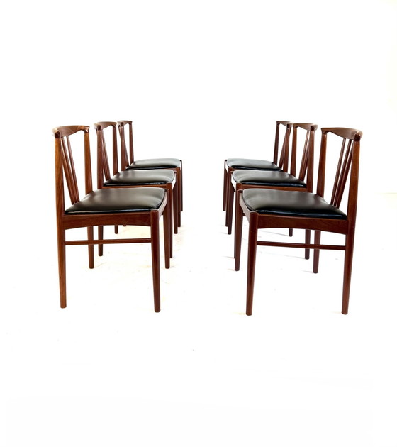 Image 1 of Ensemble de 6 chaises de salle à manger danoises vintage des années 60