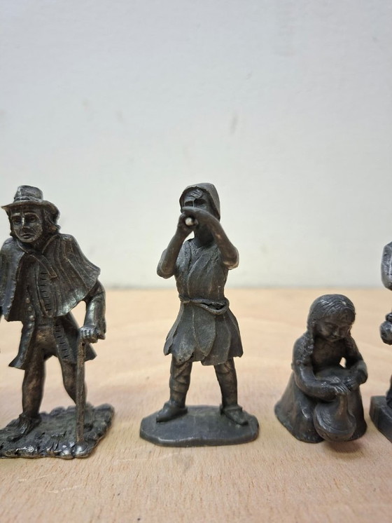 Image 1 of 9x figurine in peltro artigianali - Daalderop & Meeuws