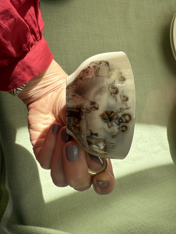 Image 1 of Tazza da caffè/piattino Limoges/Bavaria - dipinta a mano in oro