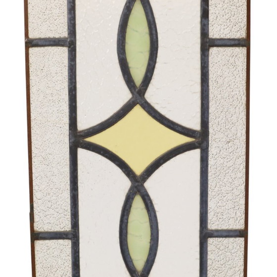 Art Deco Glasraam Glas in Lood Geometrisch 85x24cm – Decoratieve objecten, Vintage (photo 8 of 18)