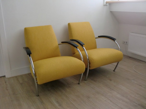 Gelderland 5470 Design Jan Des Bouvrie As New 2x – Armchairs, Chrome (photo 2 of 6)