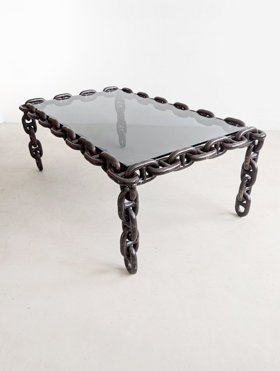 Image 1 of Brutalist Chain Link Coffee Table 1970s