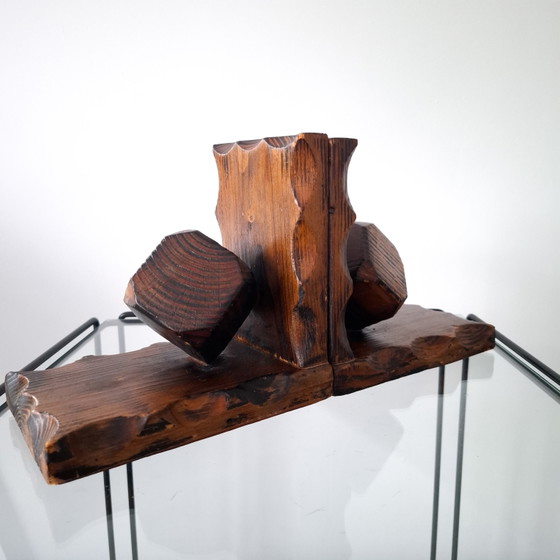 Set di fermalibri vintage in legno in stile Art Déco, anni '30/'40. – Oggetti decorativi, Wood (photo 7 of 8)