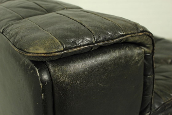 Image 1 of De Sede DS-11 Modular Lounge Set – Black Leather, 1970s Swiss Design