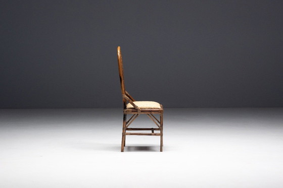 Image 1 of Stoel met hoge rugleuning van bamboe en messing van Gabriella Crespi, Italië, 1970