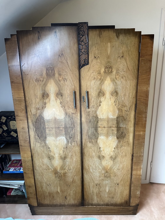 Image 1 of Originele houten art deco kledingkast