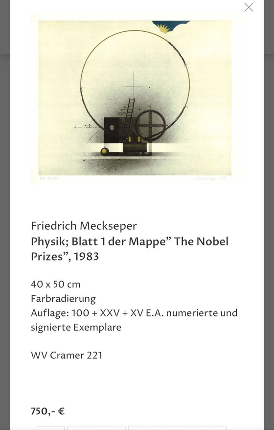 Image 1 of Acquaforte a colori - Friedrich Meckseper (IV/XXV)