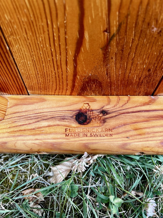 Image 1 of 2x Brutalistische Grenenhouten Eetkamerstoelen – Furusnickarn AB, Zweden 70s