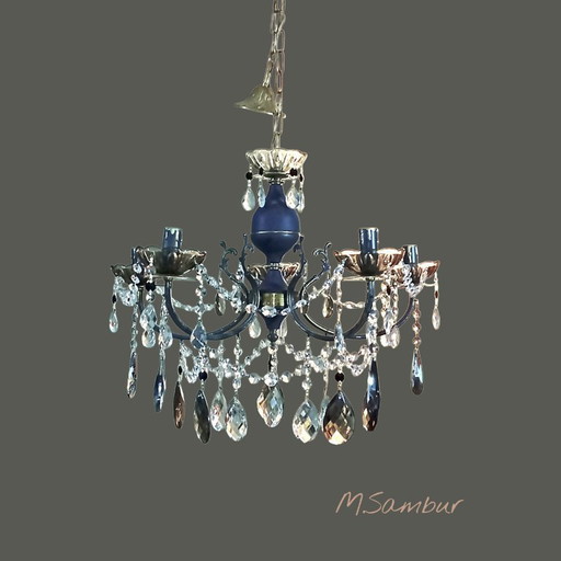 Chandelier grapihite &gold.vintage