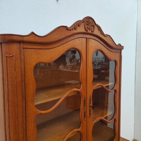 Image 1 of Vintage Queen Ann kast vitrinekast buffetkast servieskast