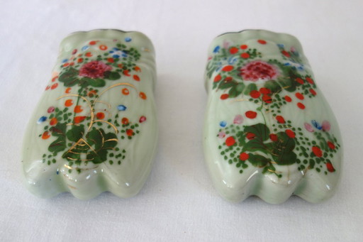 Celadon wall vase from Seto, Japan, late 19th century, set of 2