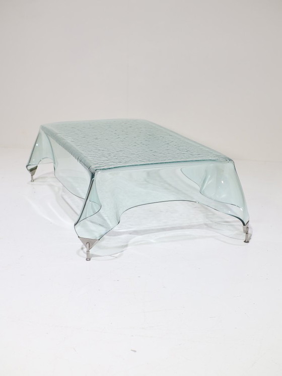 Image 1 of Glass handkerchief coffee table Italian 1980s