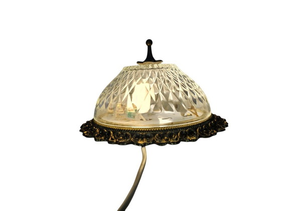 Image 1 of Lampadario massiccio da soffitto - Vetro - Ottone - Stile Hollywood Regency - Belgio - Anni '70