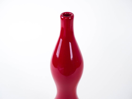 Image 1 of Red ceramic vase, Danish design, 1970s, made in Denmark