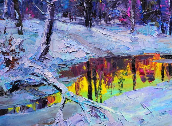 Image 1 of Forest Lake In The Winter Forest