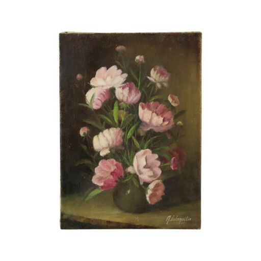 Nature morte aux fleurs roses
