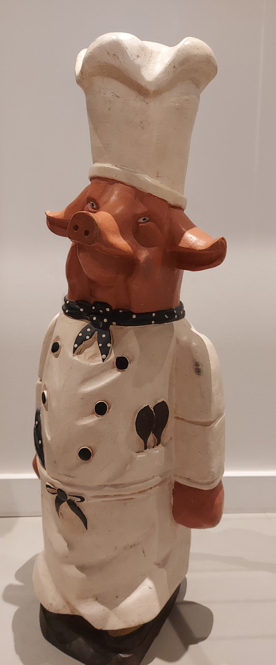 Image 1 of Vintage Wooden Butcher Pig