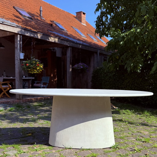 Handmade mortex dining table japandi style