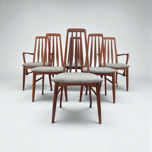 Lot de 6 chaises "EVA" par Niels Koefoed - restaurées.