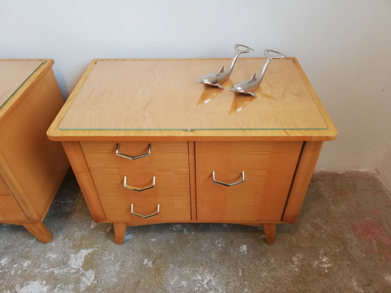 Image 1 of Tables de nuit luxueuses Mid Century Vintage Sideboards