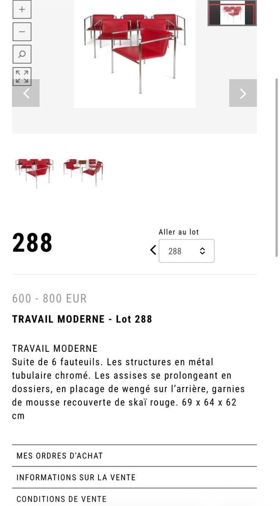 Image 1 of Set of red Italian design chairs