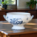 Large 19th-century French salad bowl signed Sarreguemines, "Favorite" bird collection
