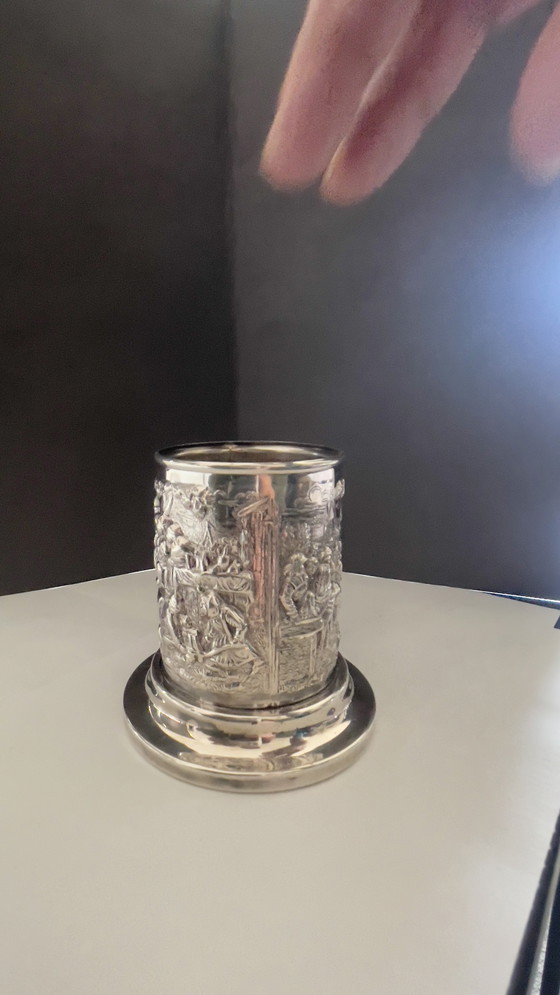 Image 1 of Porta cucchiaio H. Hooijkaas placcato argento. HH90