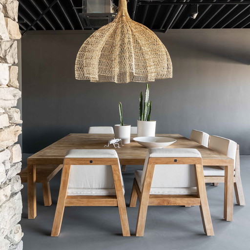Luxery teak outdoor table square XL by &Moss Luxury outdoor design